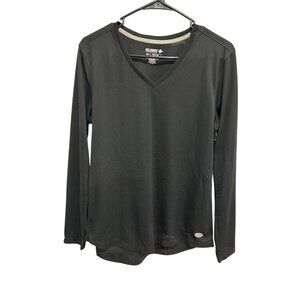 Reel Legends Black Long Sleeve V Neck Freeline Performance Shirt Sz Medium